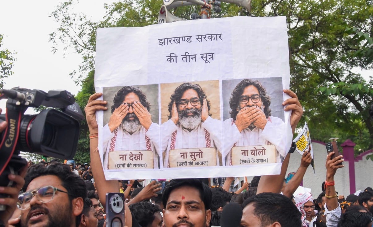 Protesters in Ranchi. 