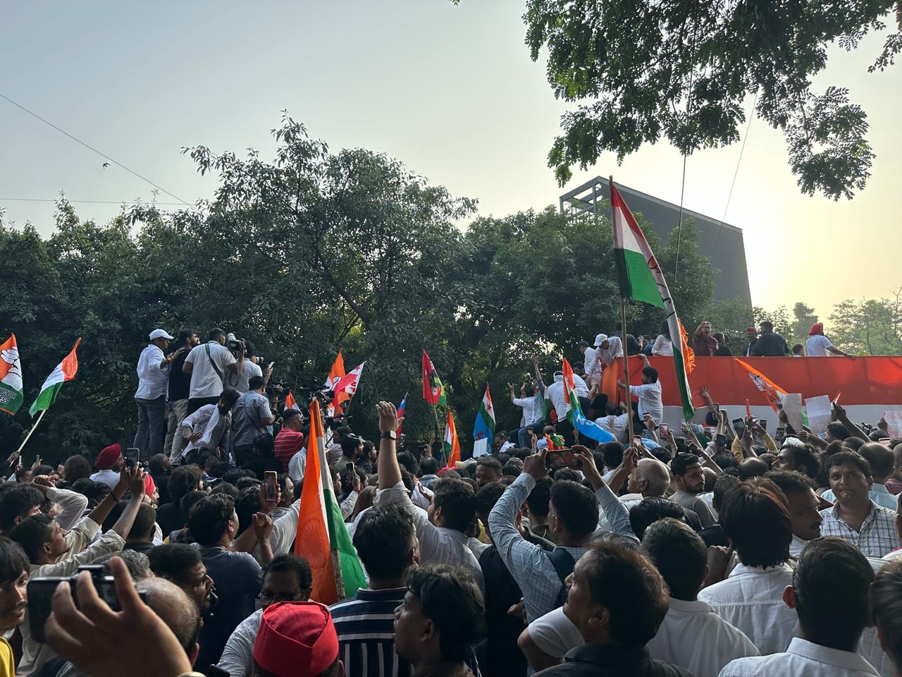 Rahuld Gandhi led INDIA bloc protest on 11 October 2026 in New Delhi. 