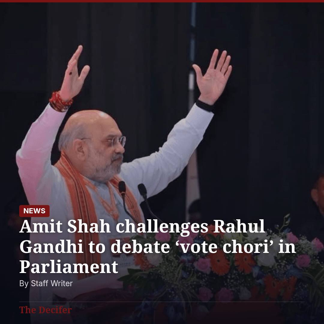Amit Shah challenges Rahul Gandhi to debate ‘vote chori’ in Parliament